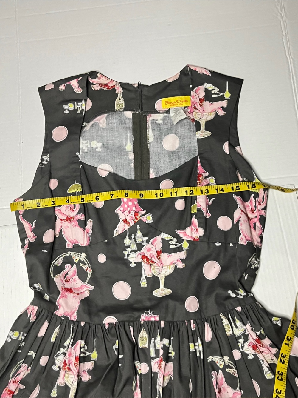Bernie Dexter Sugar Doll Elephant Print Fit & Flare Dress - Picture 6 of 10
